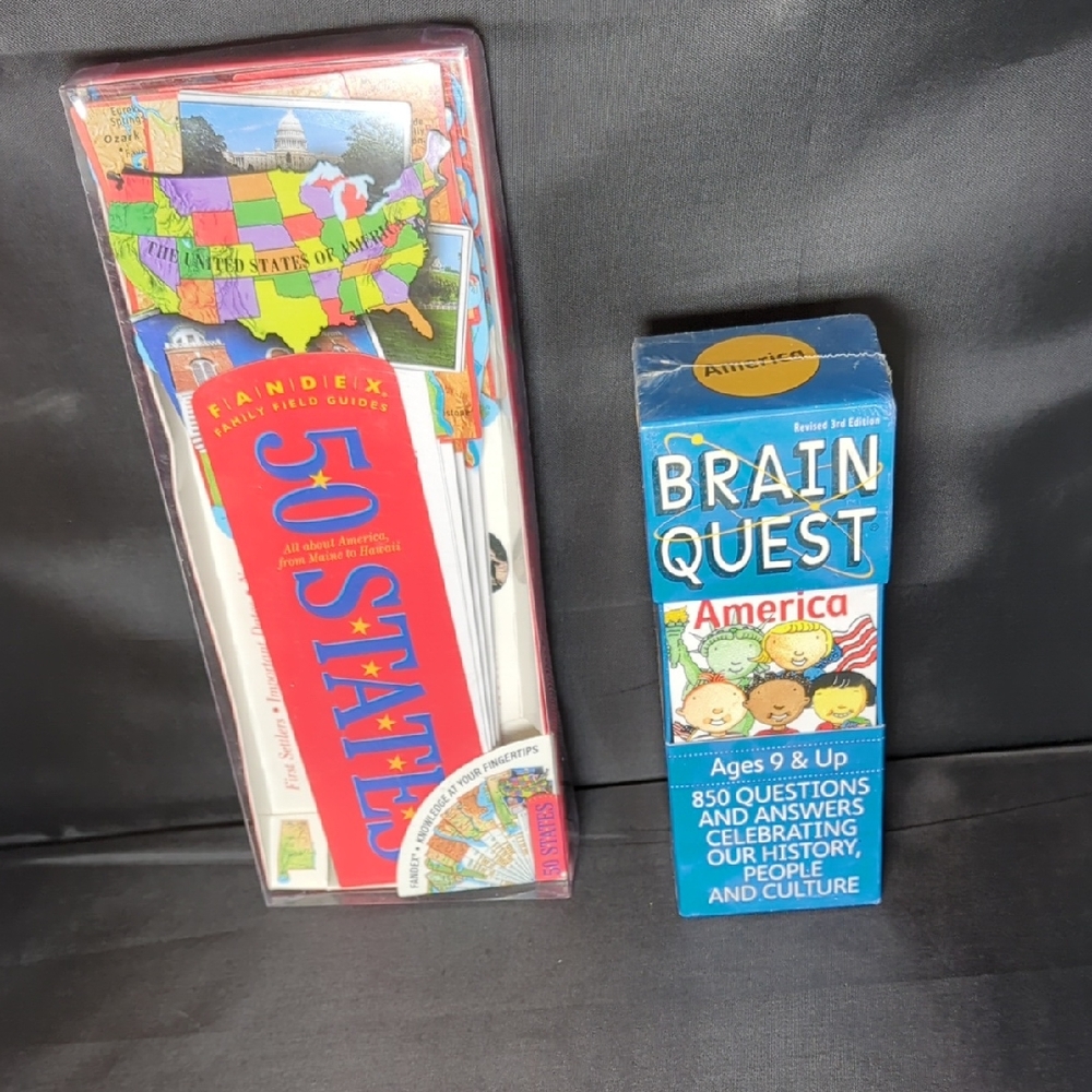 America BrainQuest & 50 State Trivia Decks NEW